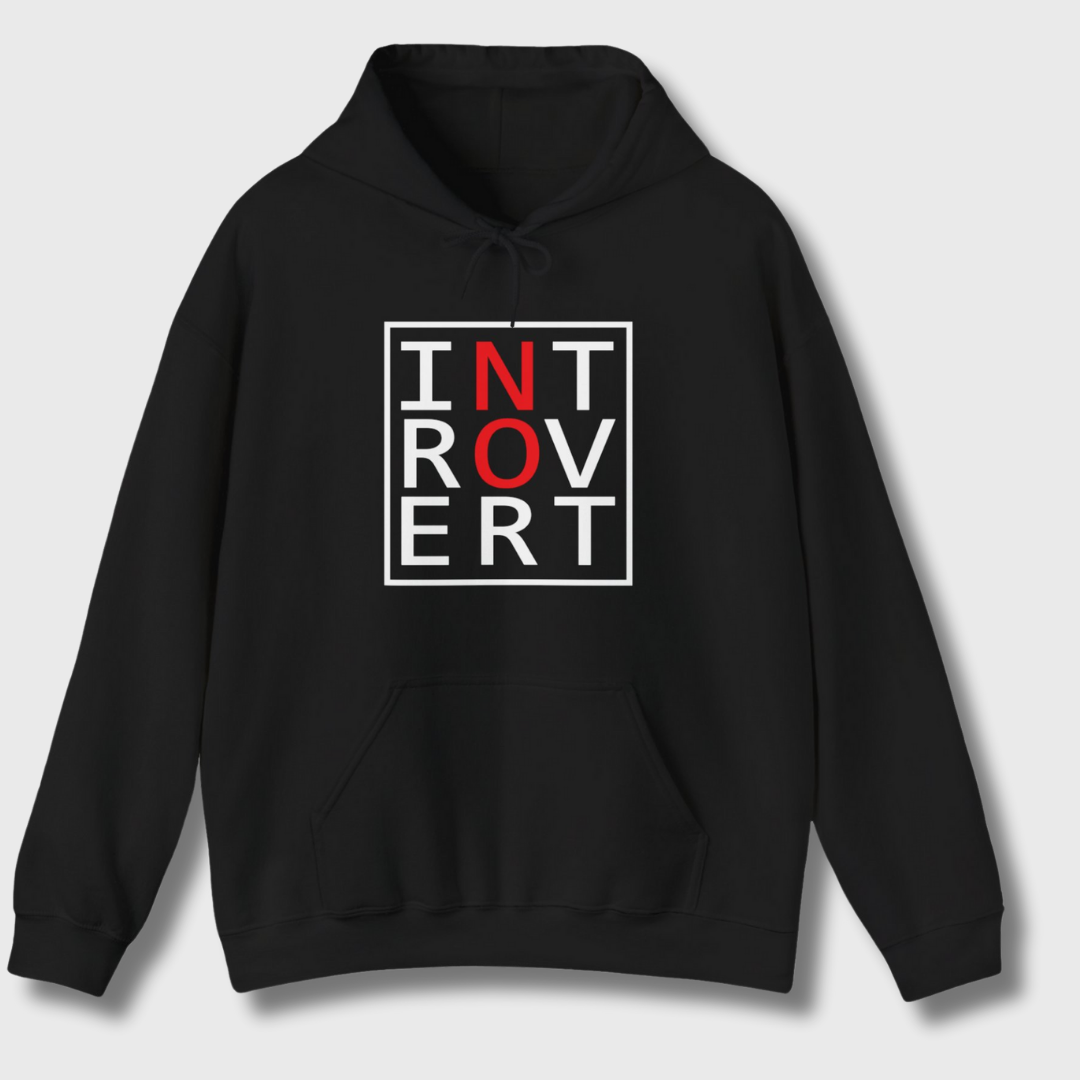 Introvert "No" Hoodie (White/Red)