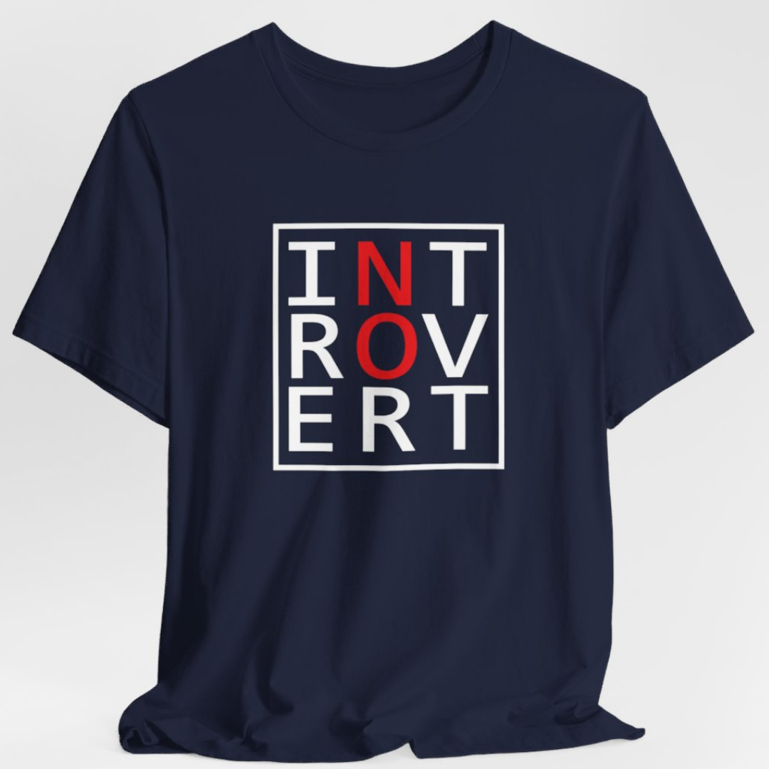 Introvert "No" Unisex T-Shirt (White/Red)
