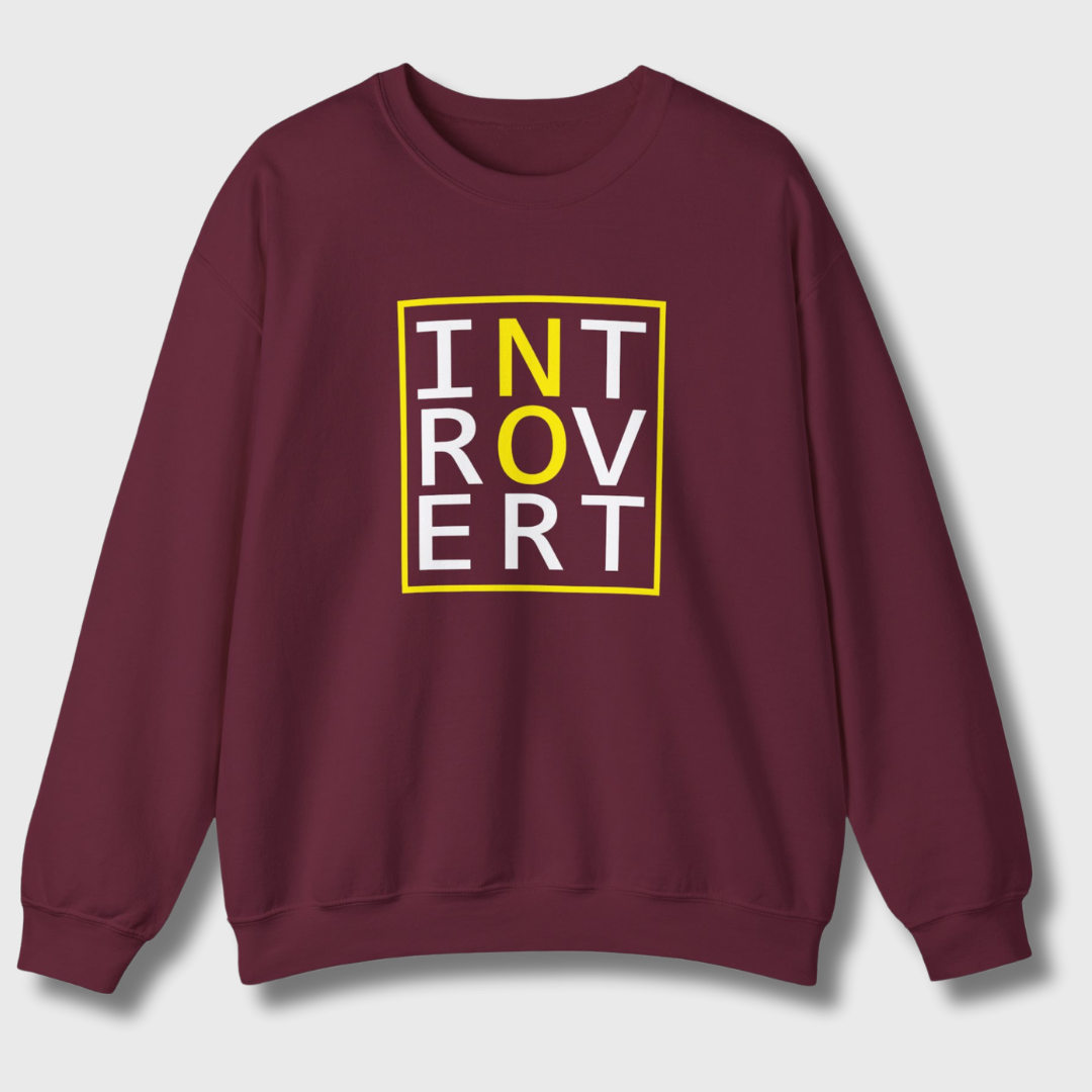 Introvert No Sweatshirt (White/Yellow)
