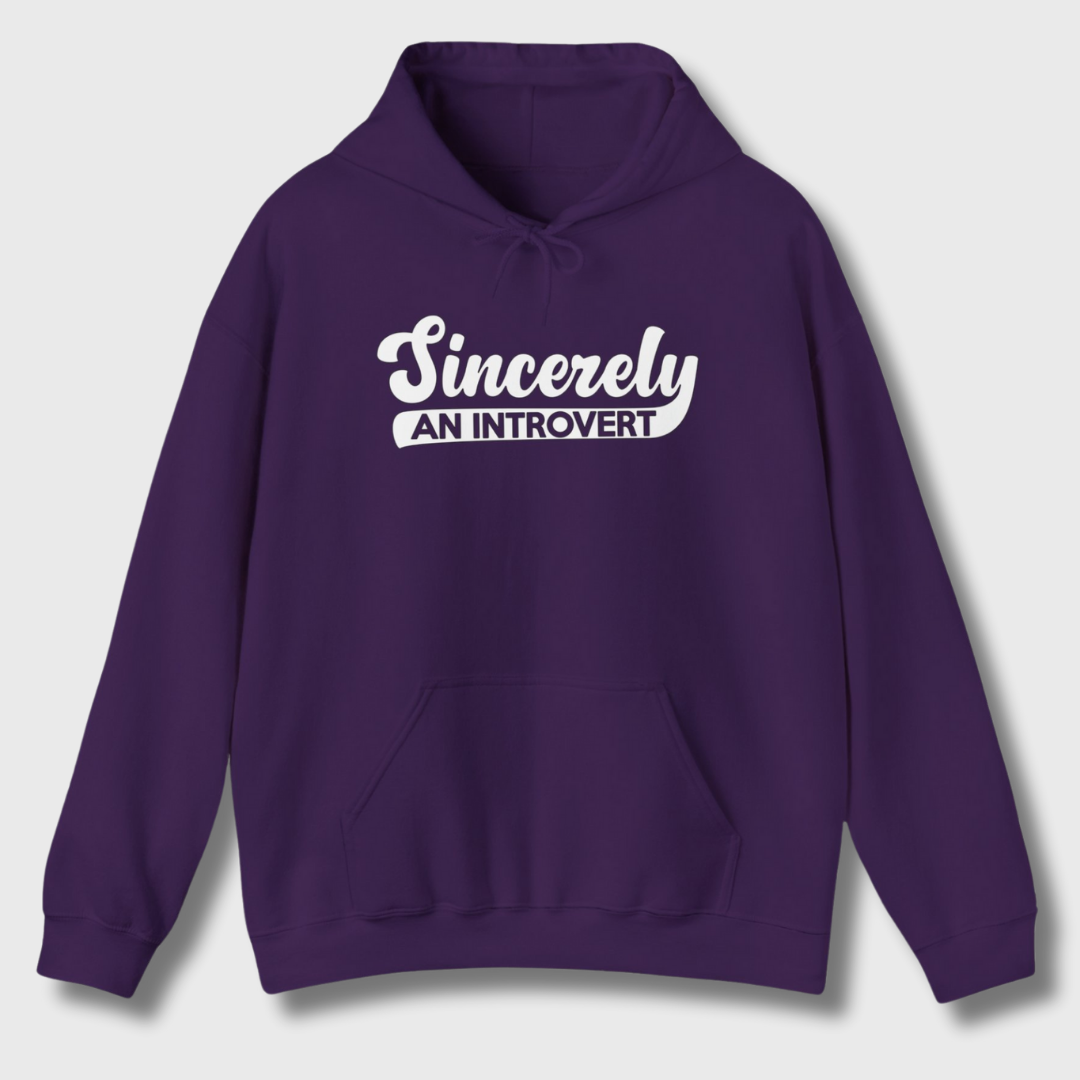 Sincerely, An Introvert Hoodie (White Logo)