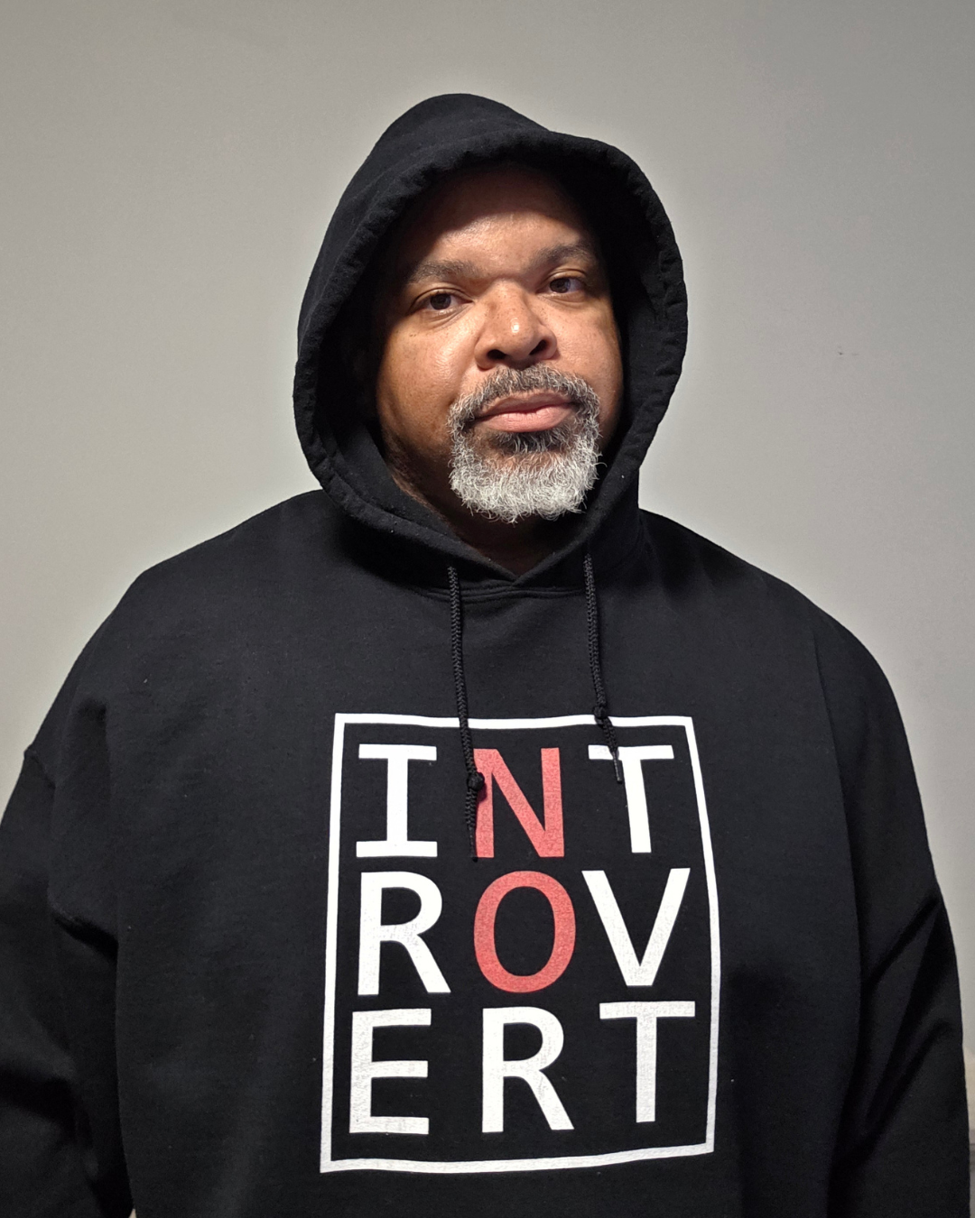 Introvert "No" Hoodie (White/Red)