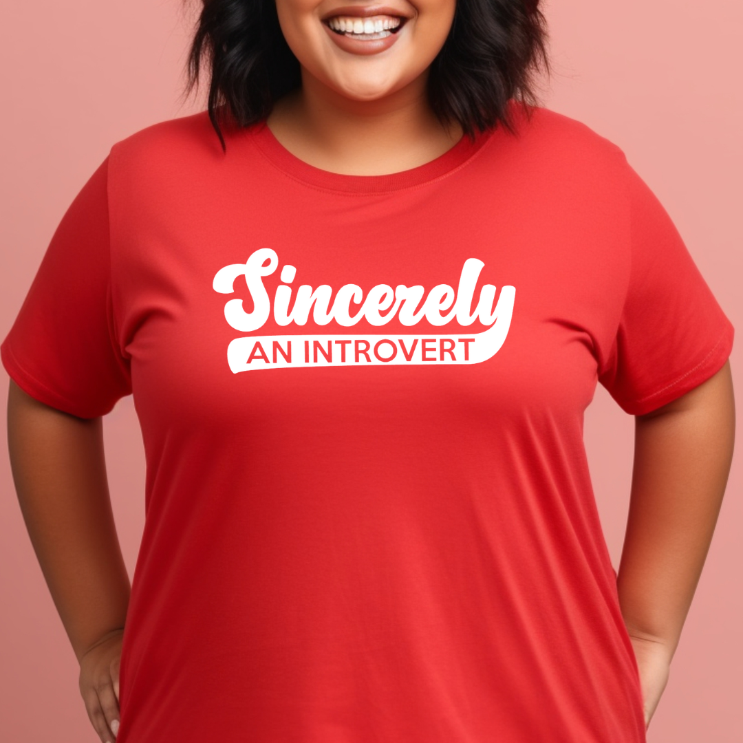Sincerely, An Introvert Unisex T-Shirt (White Logo)