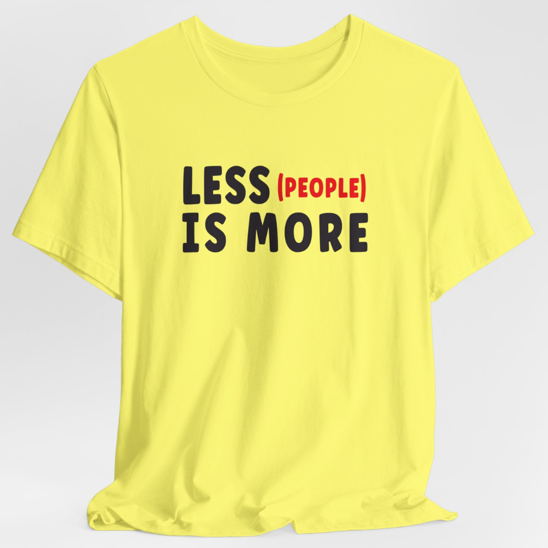 Less People Is More Unisex T-Shirt (Black/Red)