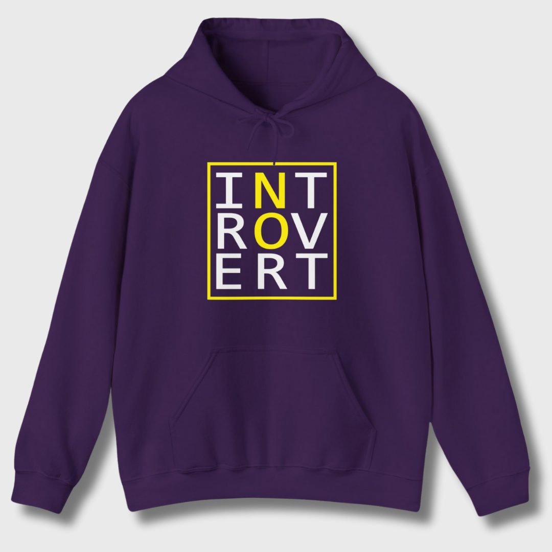 Introvert "No" Hoodie (White/Yellow)