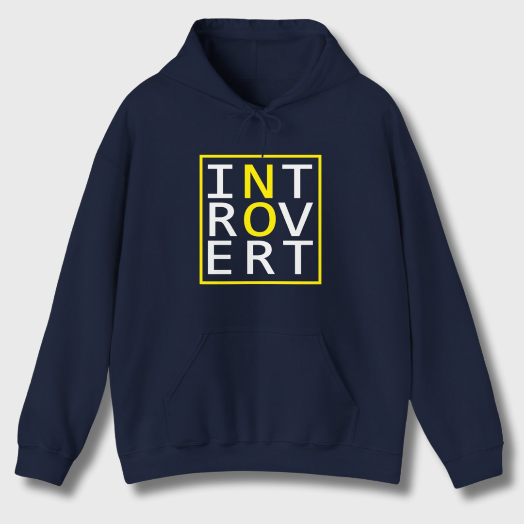 Introvert "No" Hoodie (White/Yellow)