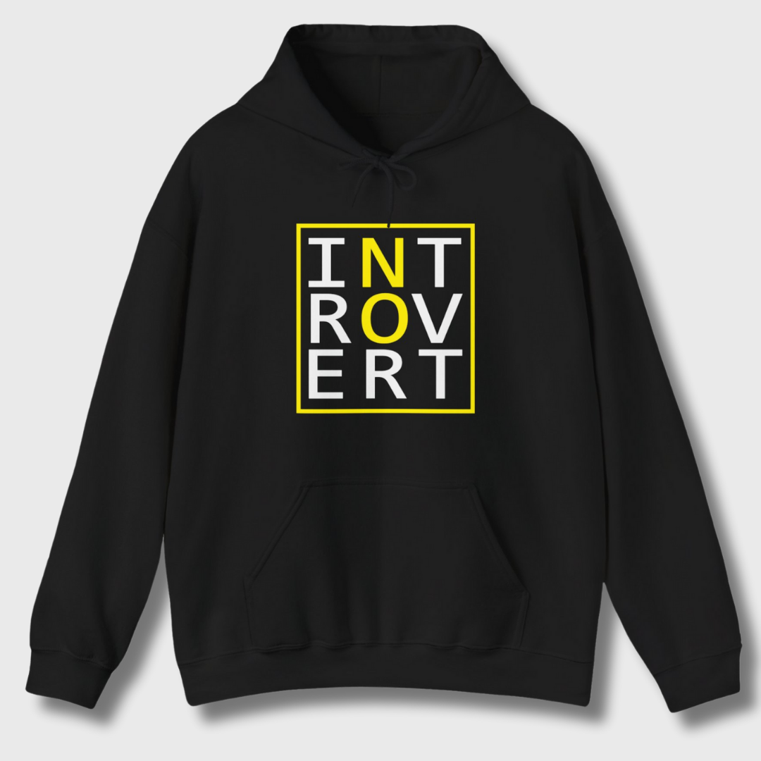 Introvert "No" Hoodie (White/Yellow)