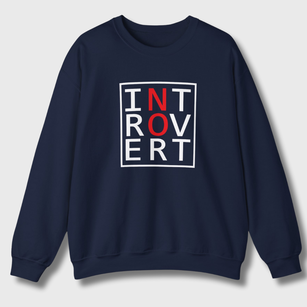 Introvert "No" Sweatshirt (White/Red)