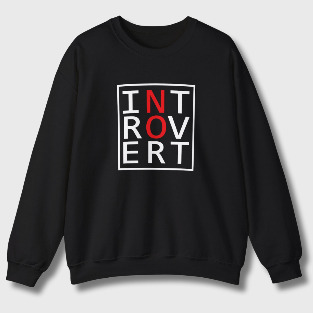 Introvert "No" Sweatshirt (White/Red)