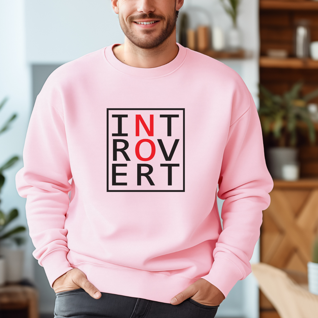 Introvert "No" Sweatshirt (Black/Red)