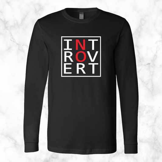 Introvert "No" Long Sleeve (White/Red)