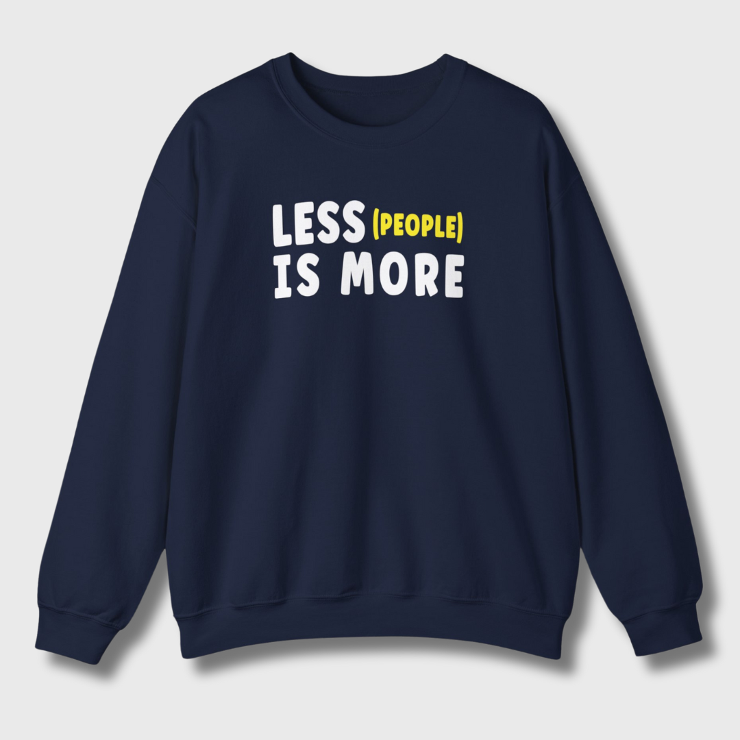 Less People Is More Sweatshirt (White/Yellow)