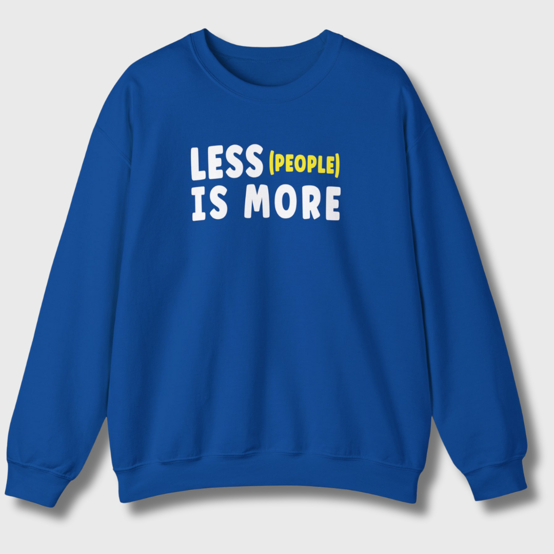 Less People Is More Sweatshirt (White/Yellow)