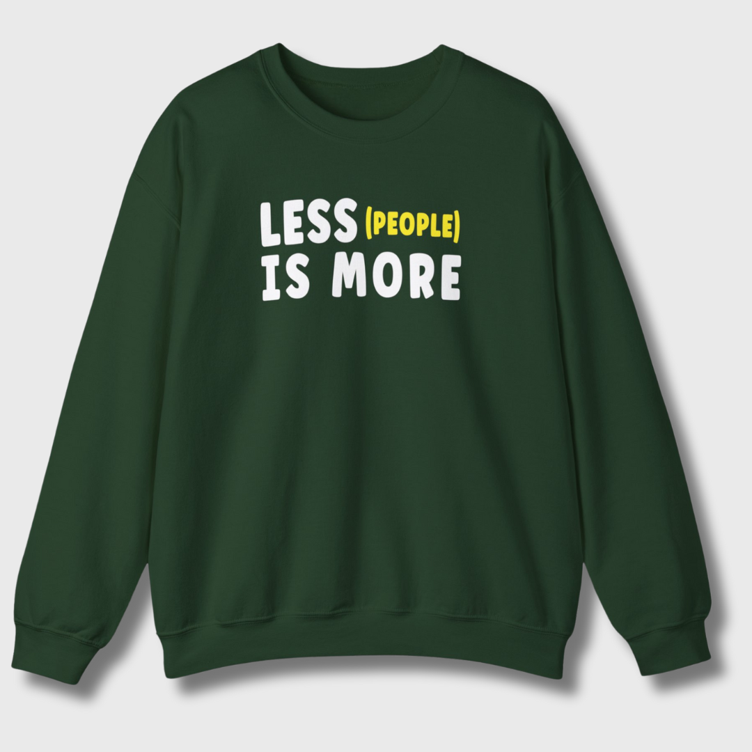 Less People Is More Sweatshirt (White/Yellow)