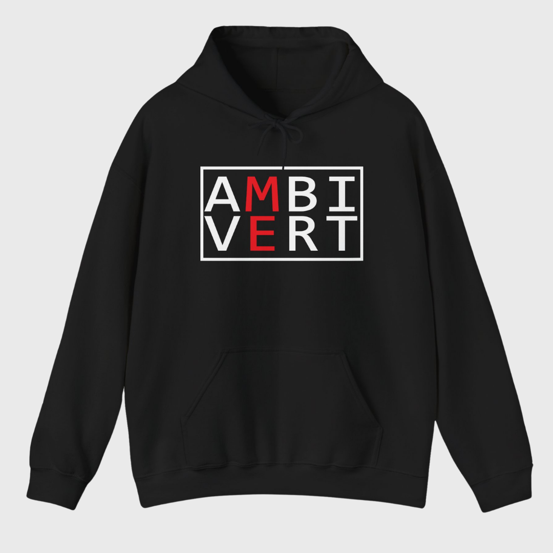 Ambivert Logo Hoodie (White/Red)