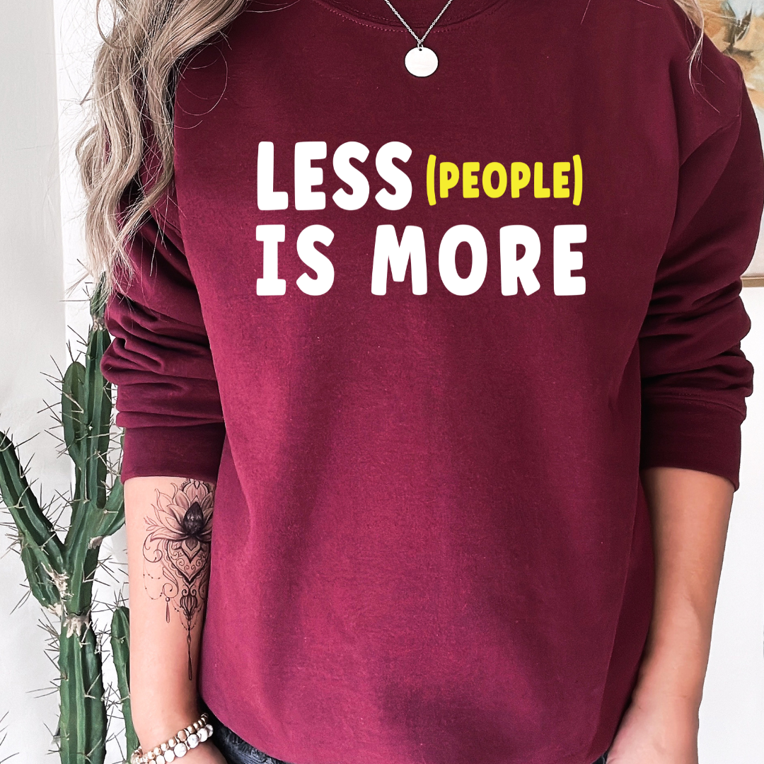 Less People Is More Sweatshirt (White/Yellow)