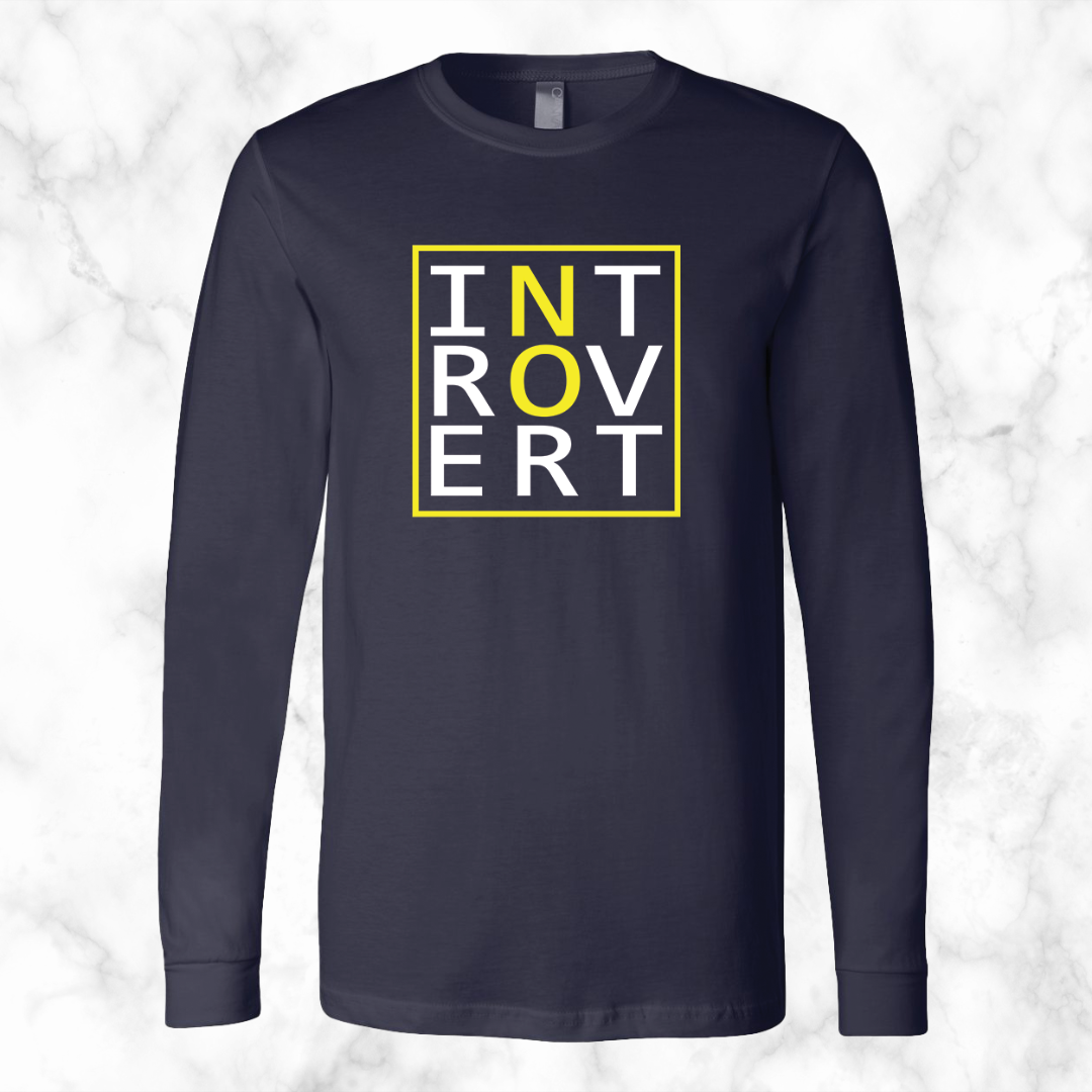 Introvert "No" Long Sleeve (White/Yellow)