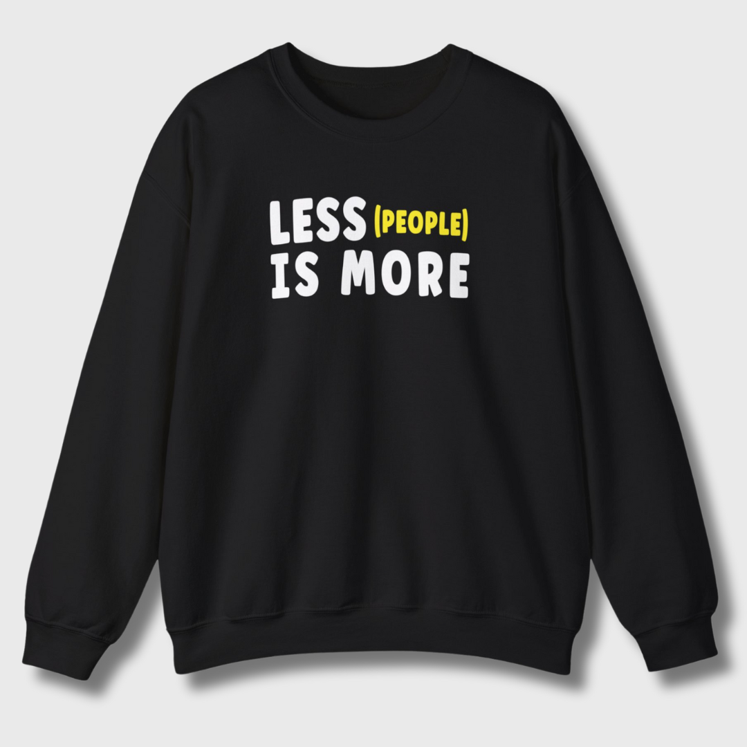 Less People Is More Sweatshirt (White/Yellow)