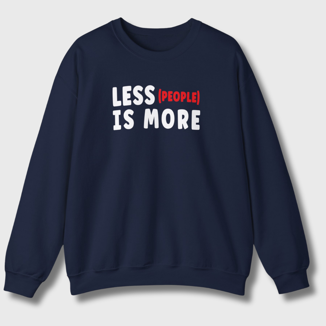 Less People Is More Sweatshirt (White/Red)