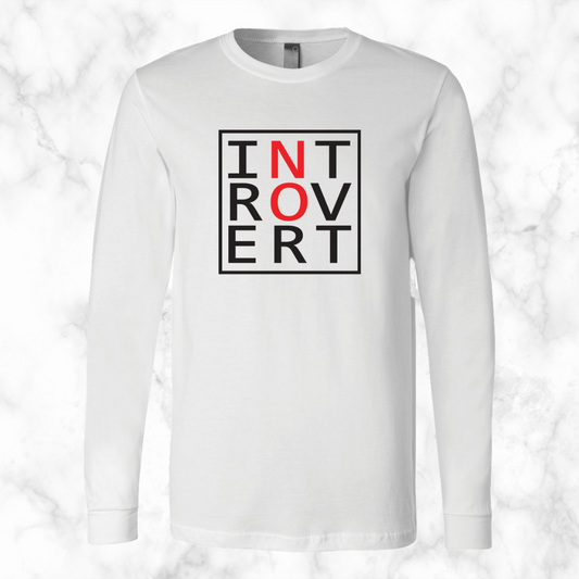 Introvert "No" Long Sleeve (Black/Red)