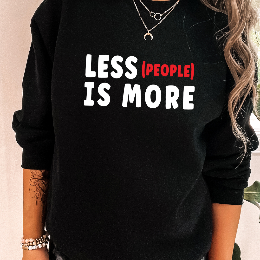 Less People Is More Sweatshirt (White/Red)