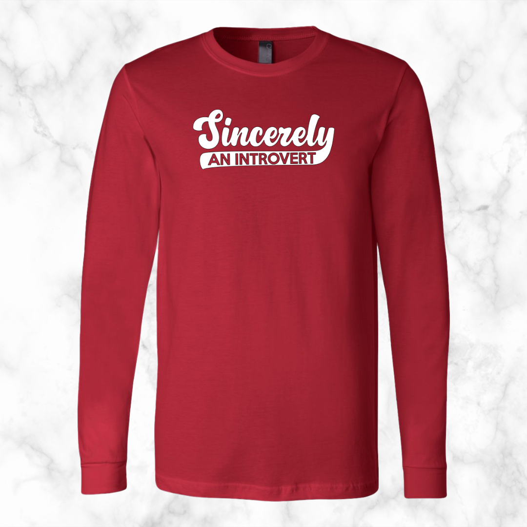 Sincerely, An Introvert Long Sleeve (White Logo)