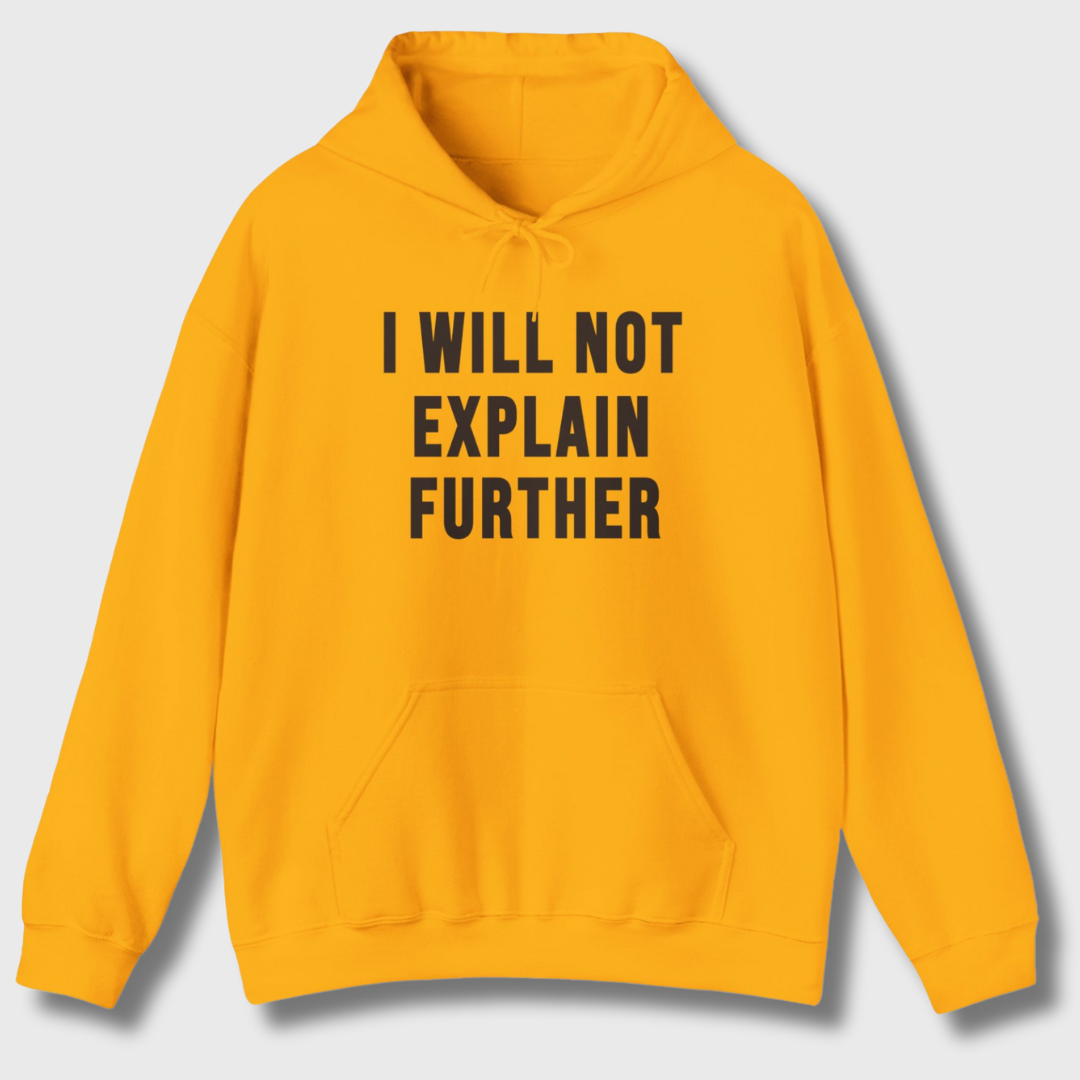 I Will Not Explain Further Hoodie