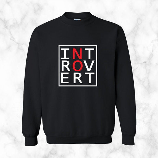 Introvert "No" Sweatshirt (White/Red)