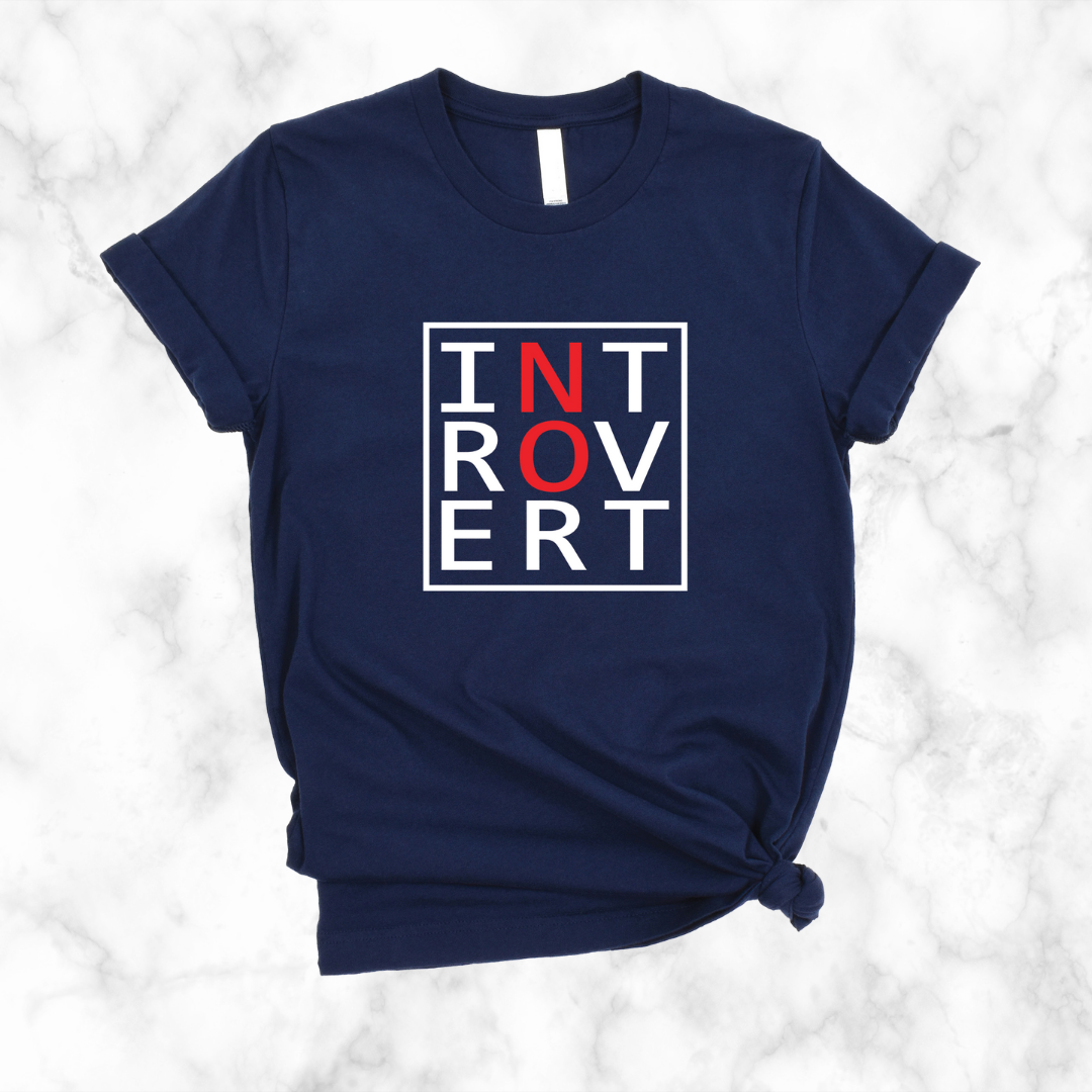 Introvert "No" T-Shirt (White/Red)