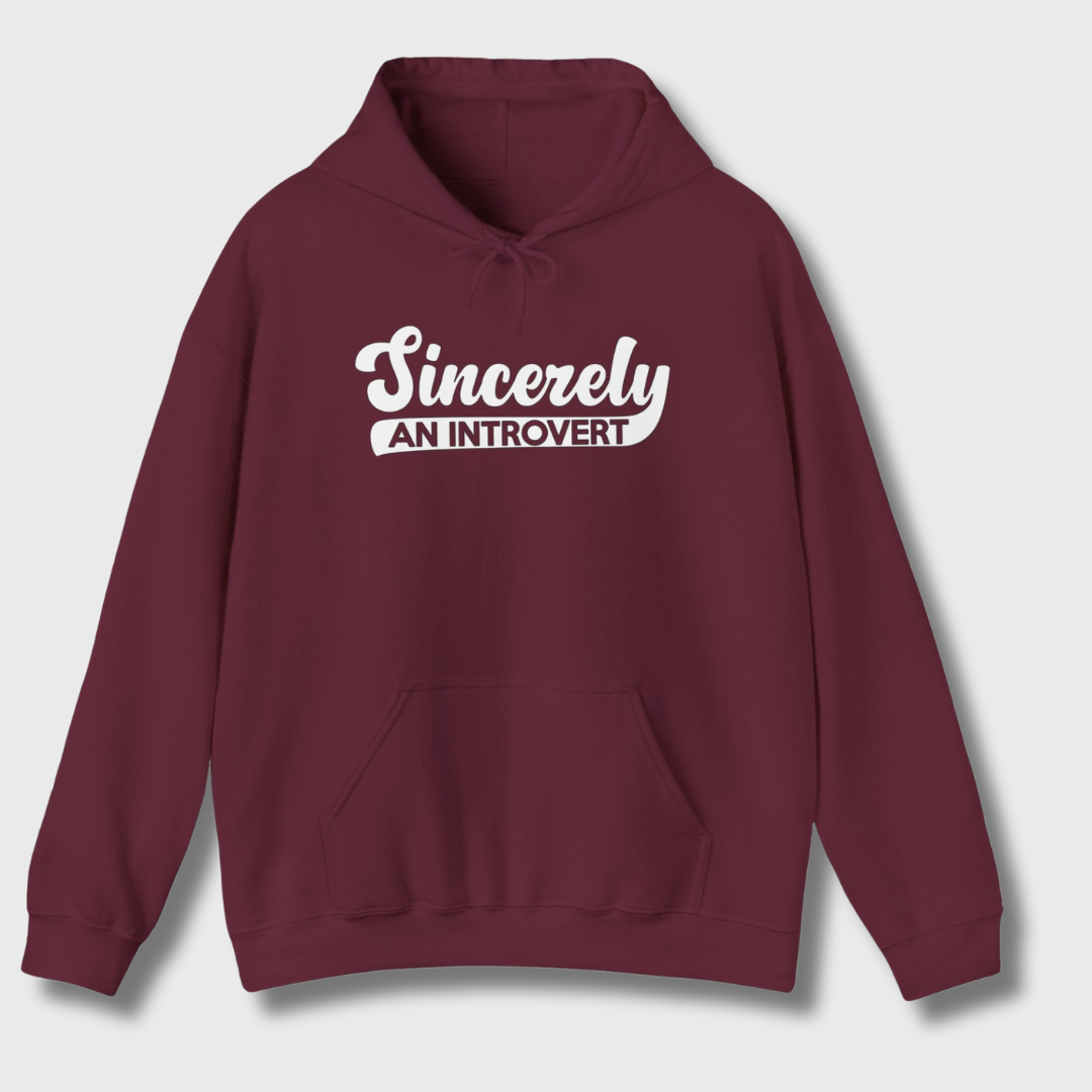 Sincerely, An Introvert Hoodie (White Logo)