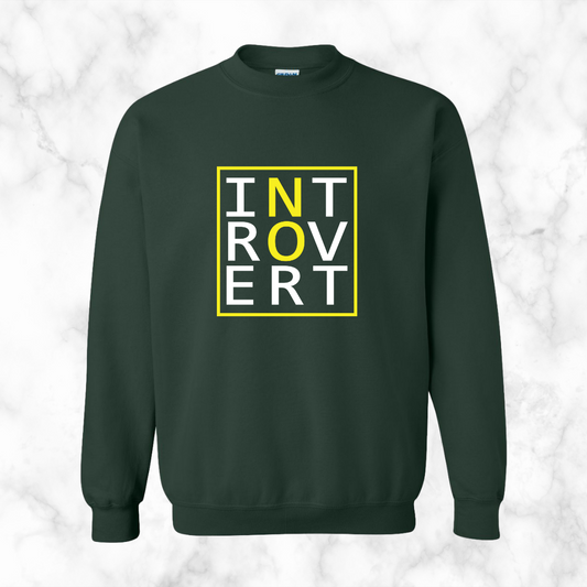 Introvert "No" Sweatshirt (White/Yellow)