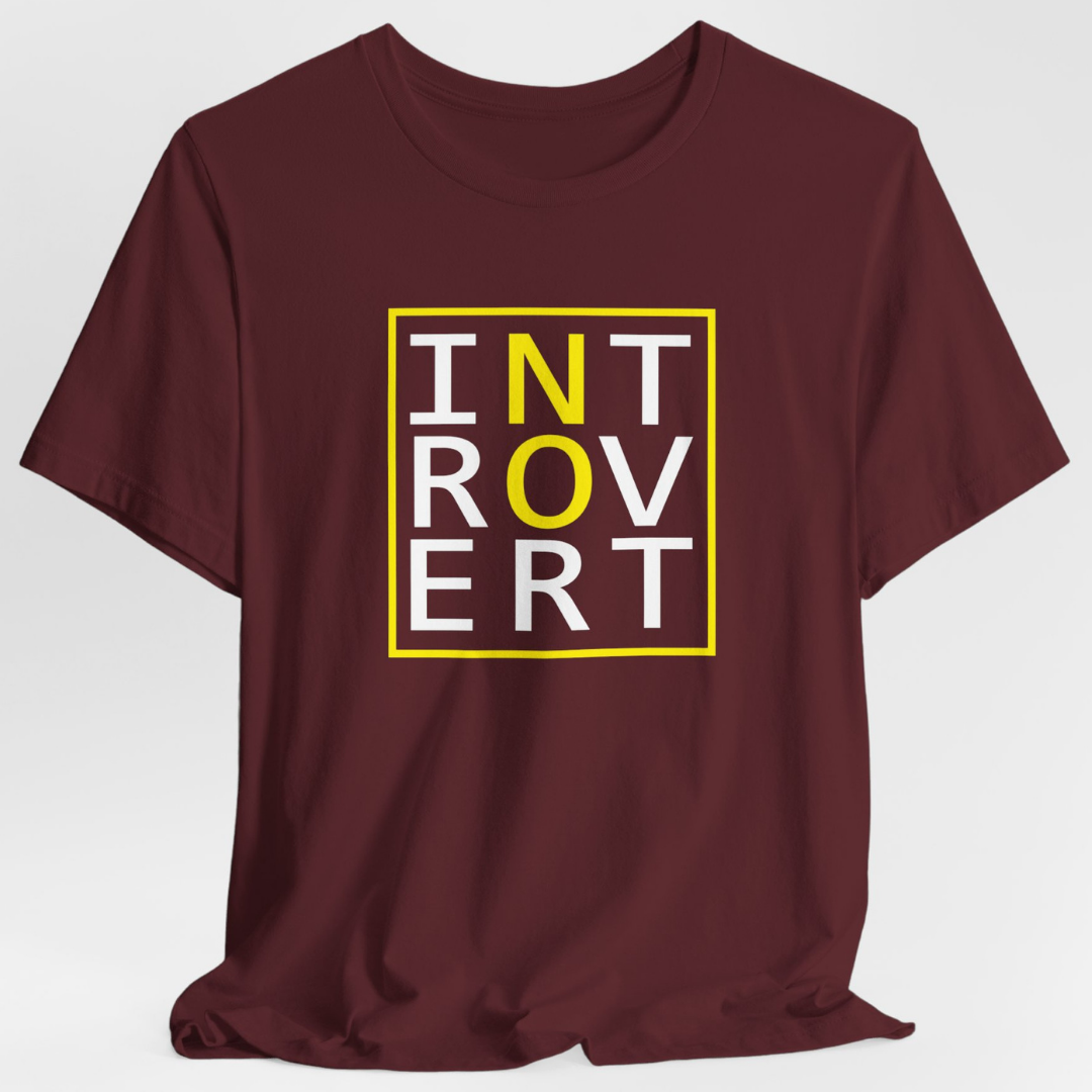 Introvert "No" Unisex T-Shirt (White/Yellow)