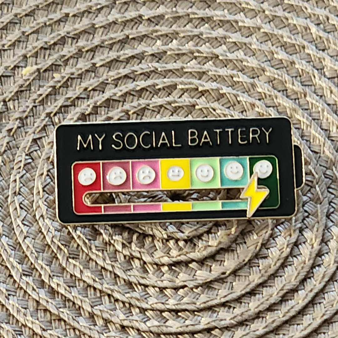 Social Battery Enamel Lapel Pin