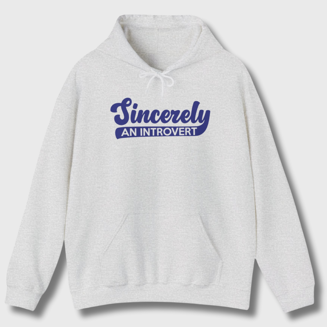 Sincerely, An Introvert Hoodie (Blue Logo)