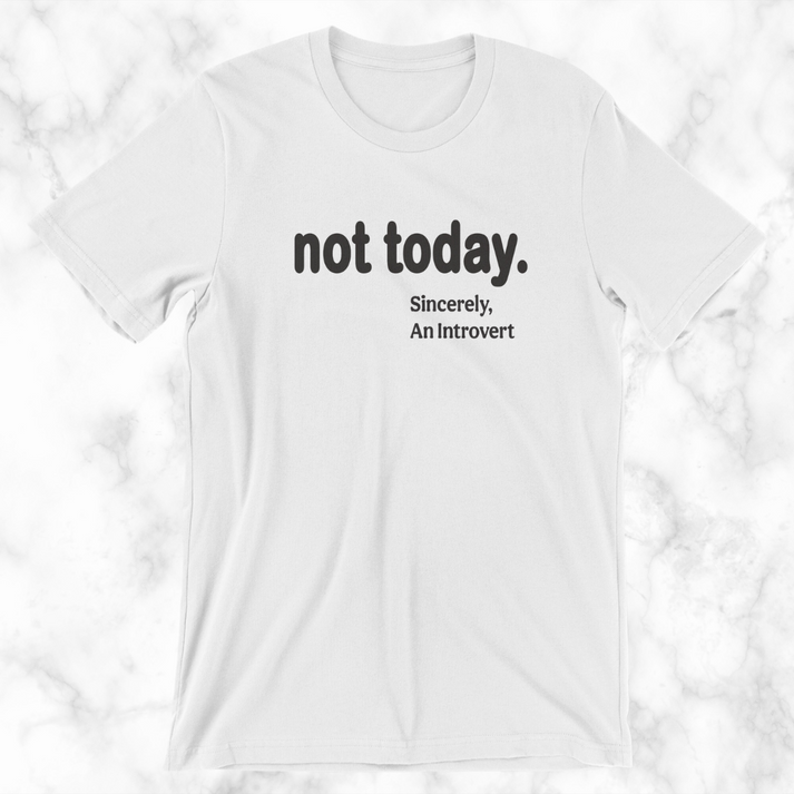 Not Today T-shirt – Sincerely, An Introvert