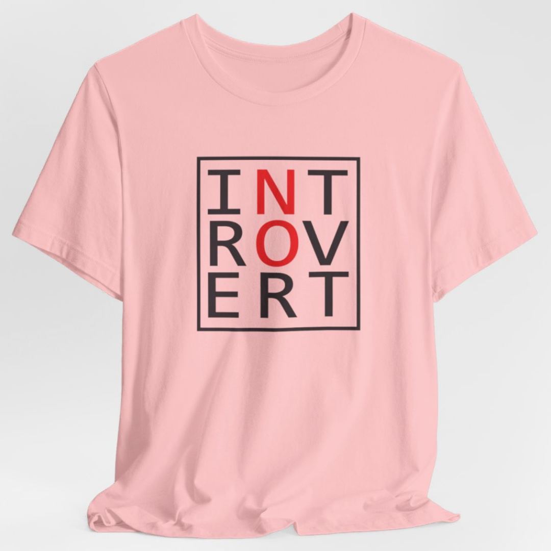 Introvert "No" Unisex T-Shirt (Black/Red)