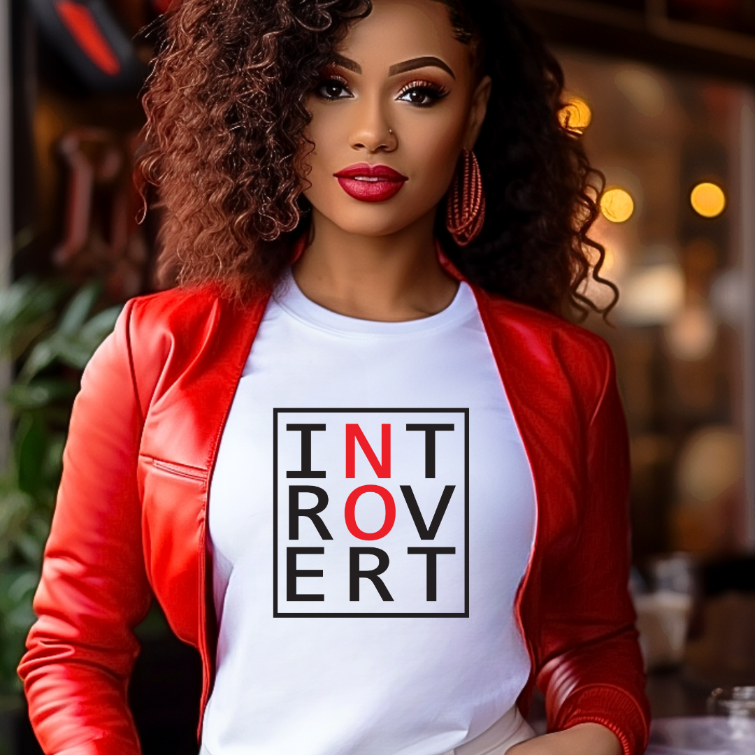 Introvert "No" Unisex T-Shirt (Black/Red)