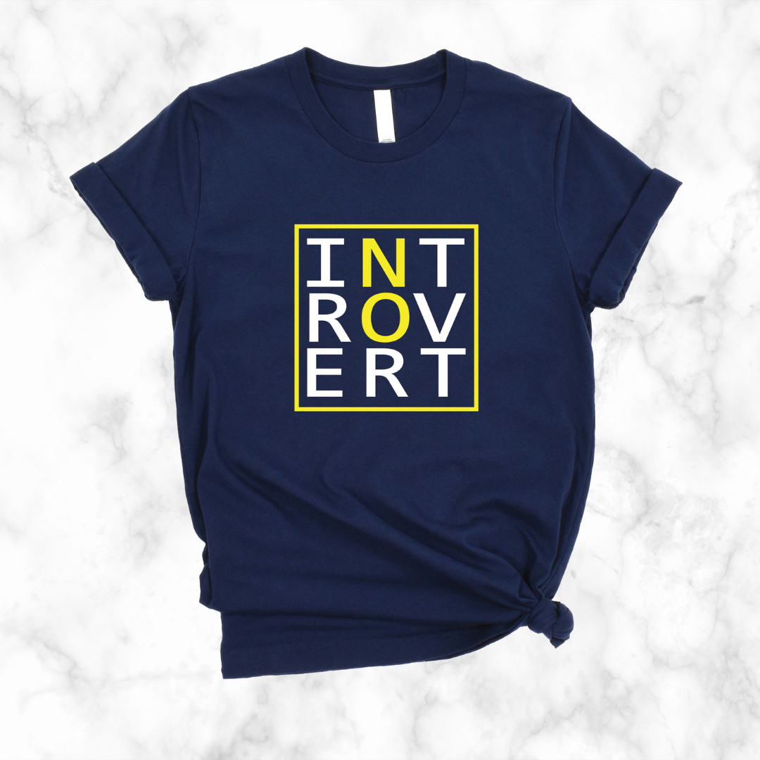 Introvert "No" T-Shirt (White/Yellow)