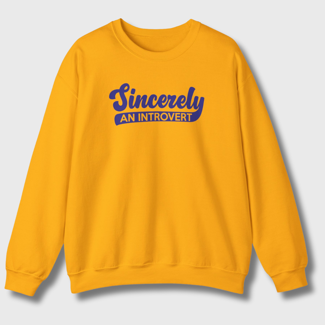 Sincerely, An Introvert Sweatshirt (Blue Logo)