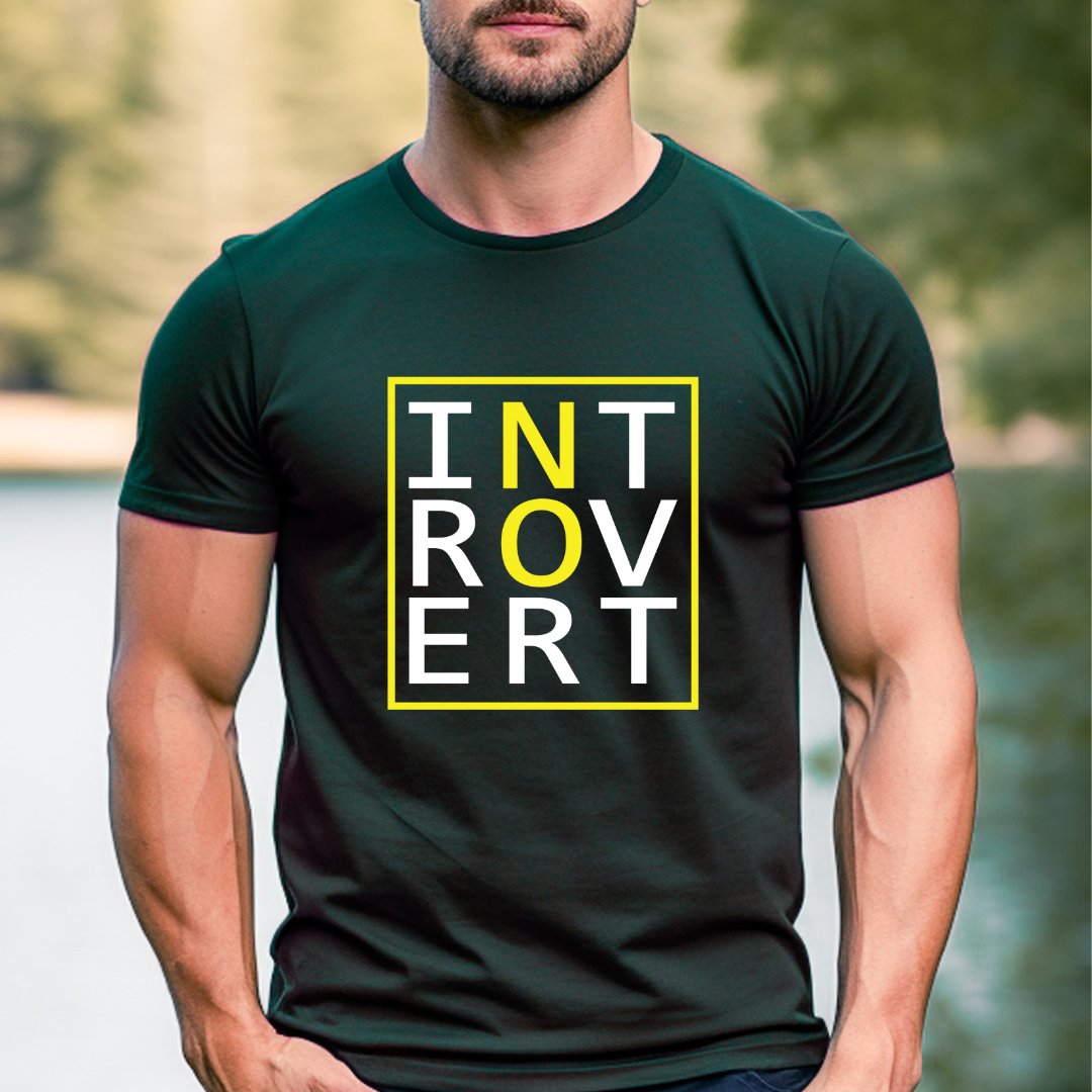 Introvert "No" Unisex T-Shirt (White/Yellow)