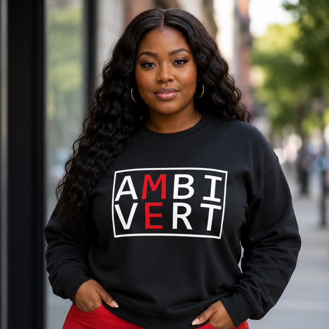 Ambivert Logo Sweatshirt (White/Red)