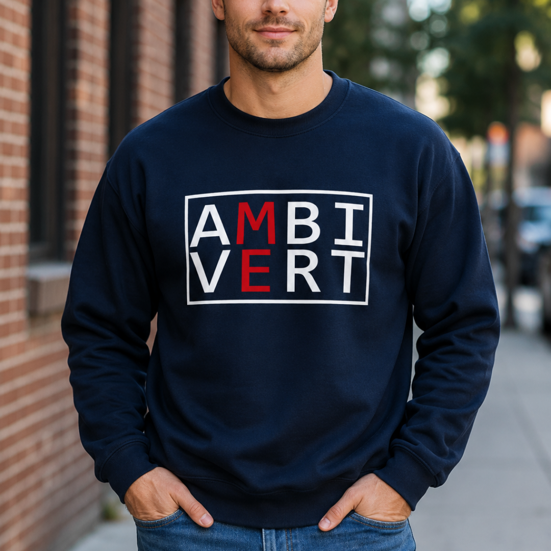 Ambivert Logo Sweatshirt (White/Red)