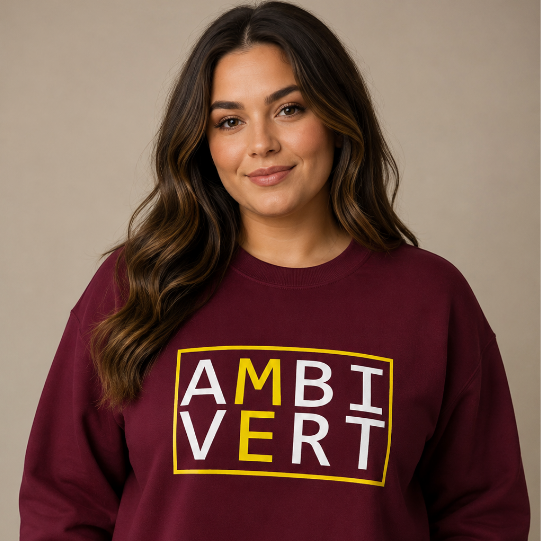 Ambivert Logo Sweatshirt (white/yellow)