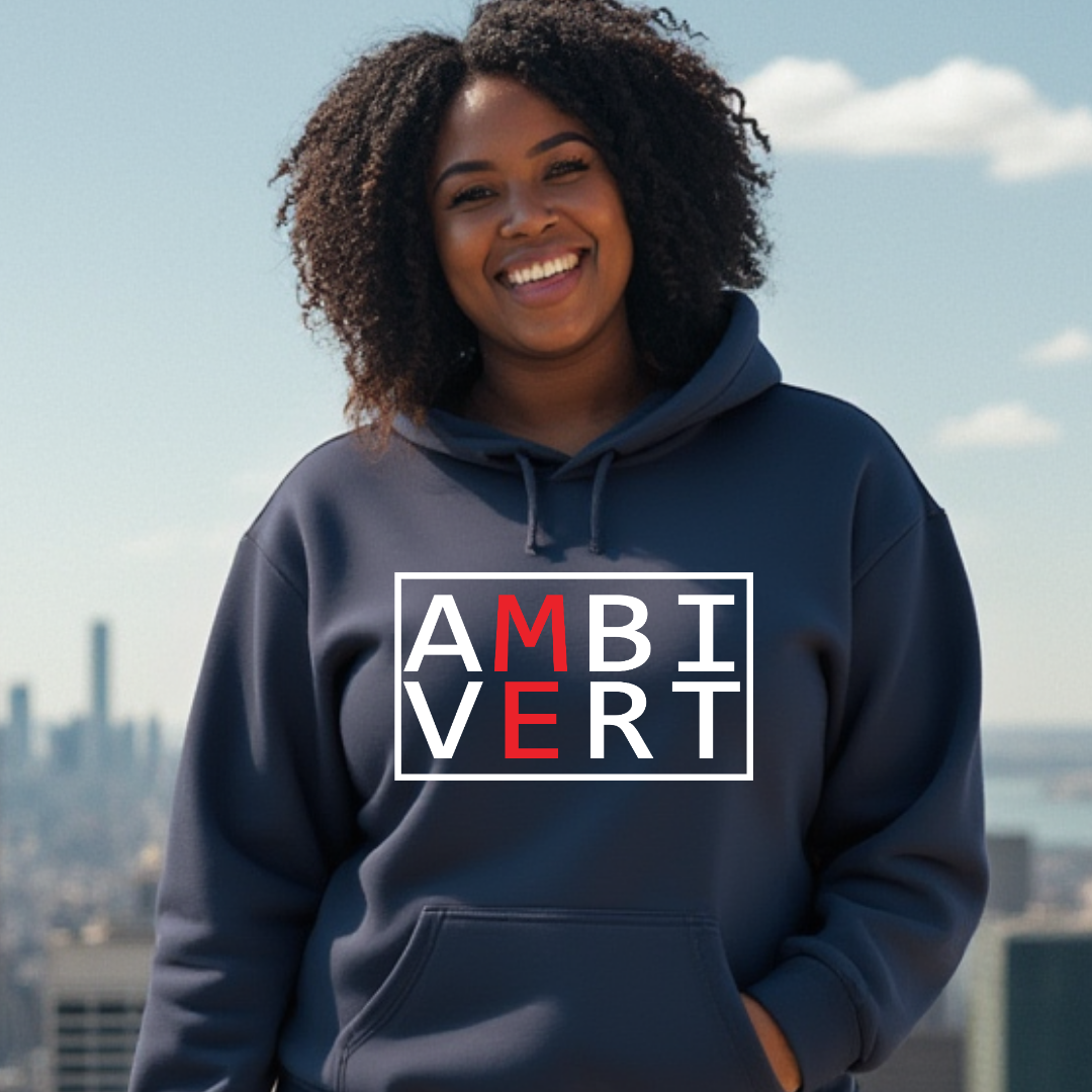 Ambivert Logo Hoodie (White/Red)