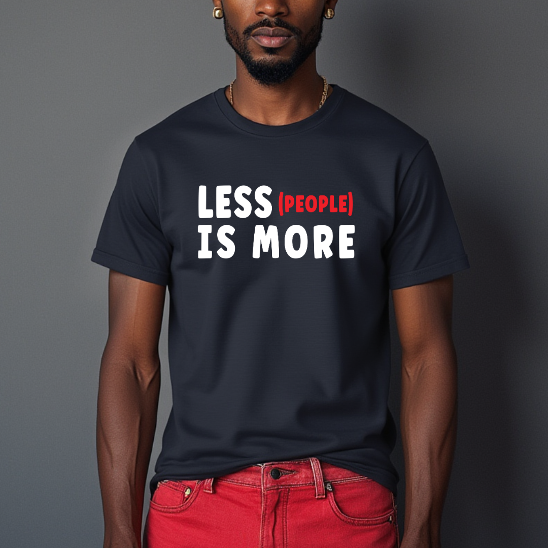 Less People Is More Unisex T-Shirt (White/Red)