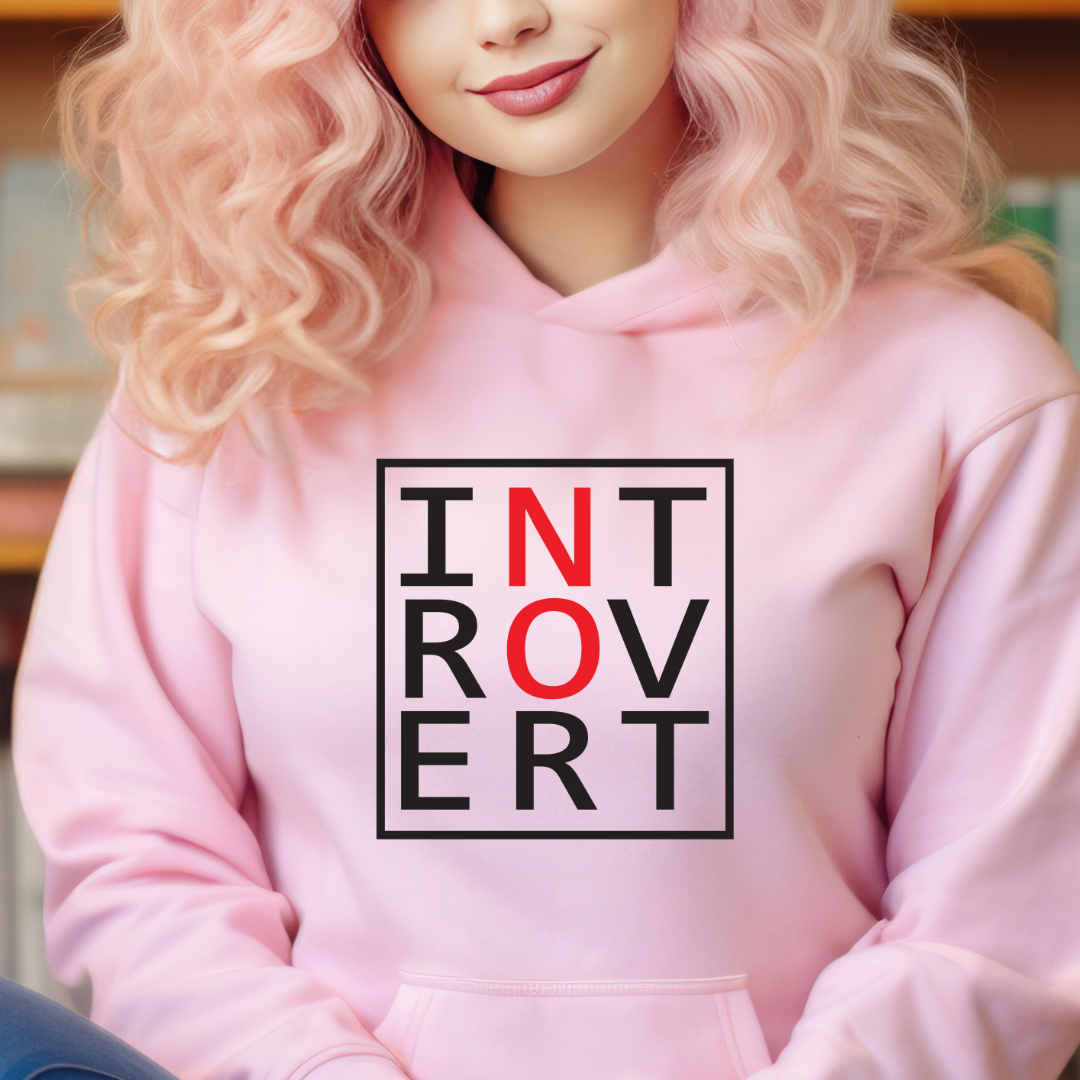 Introvert "No" Hoodie (Black/Red)