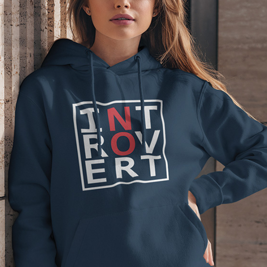 Introvert "No" Hoodie (White/Red)