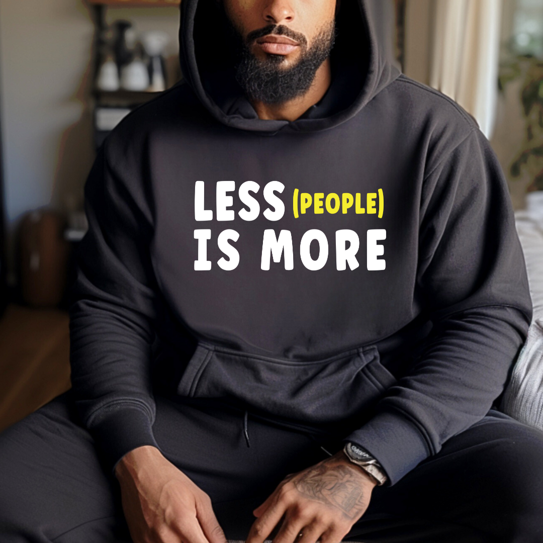 Less People Is More Hoodie (White/Yellow)