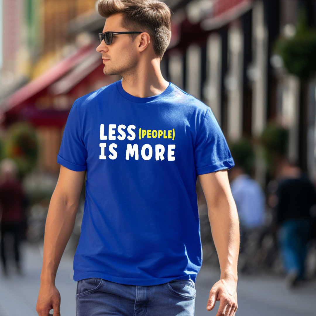 Less People Is More Unisex T-Shirt (White/Yellow)