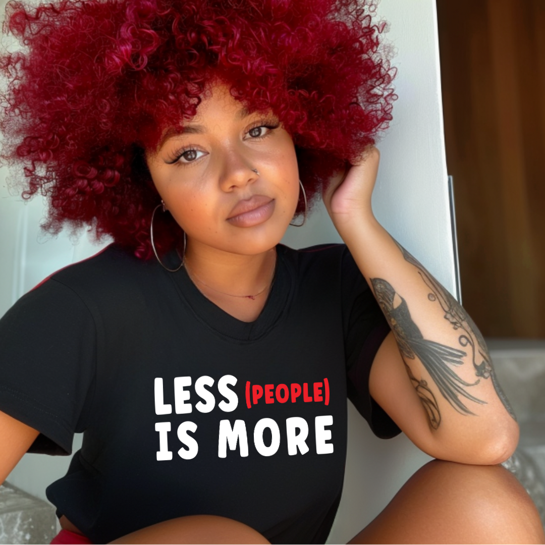 Less People Is More Unisex T-Shirt (White/Red)