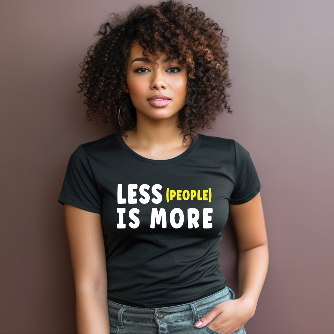 Less People Is More Unisex T-Shirt (White/Yellow)